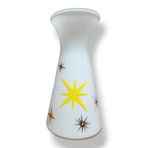 Vintage Bartlett Collins Yellow Atomic Starburst Bud Vase MCM 50s Decor
